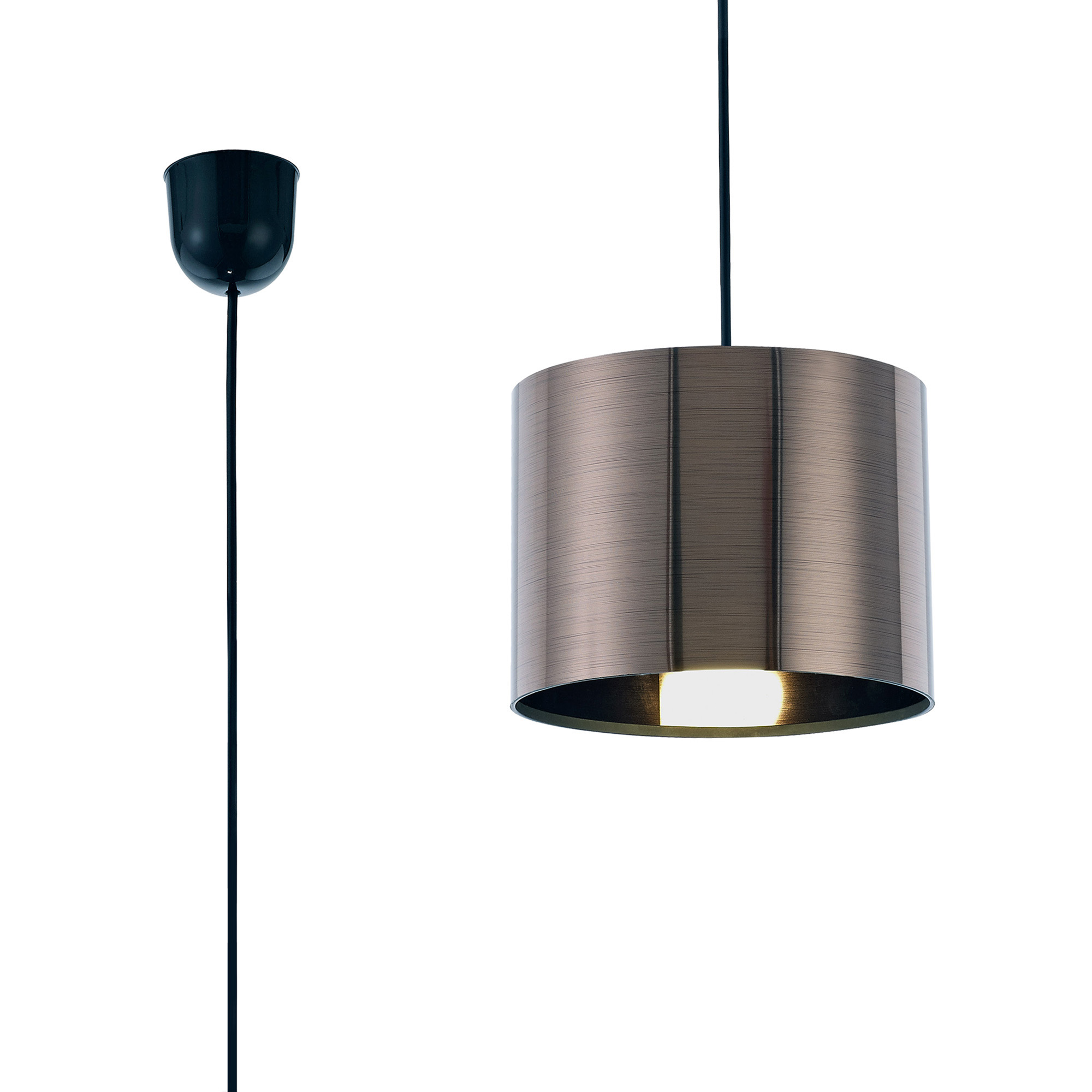 D0252  Dako 20cm Acrylic Pendant 1 Light Gun Metal Black